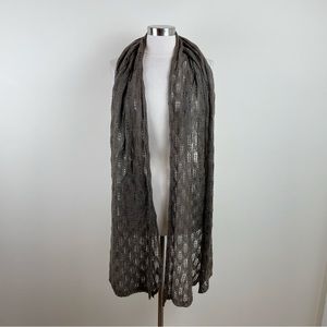 Tahari Brown Crochet Knit Scarf Women